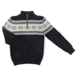 Cold Drammen Norsk Uld Strik Med Windstop - Sort