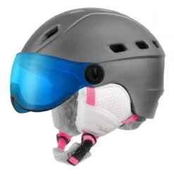 Relax Polar Visor Skihjelm Med Visir - Grå/Pink